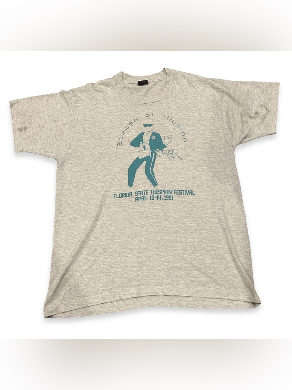 Vintage 1991 Florida State Thespian Festival Tee Screen‎ Stars Single Stitch